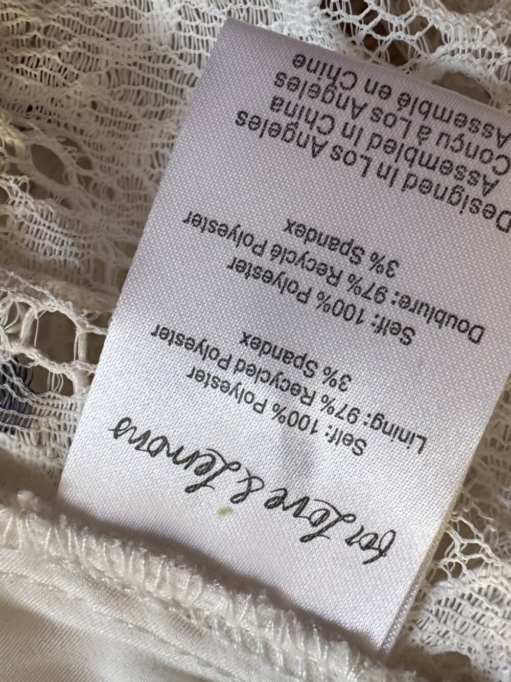 For Love And Lemons White & Black Polka Dot Lace Cropped Glen Blouse top sz M - Picture 7 of 8